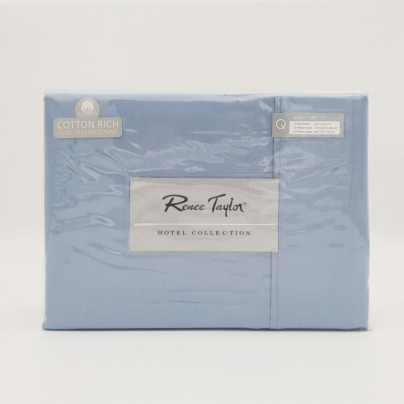 Renee Taylor 1500 Thread count Cotton Blend Sheet sets King Indigo Payday Deals