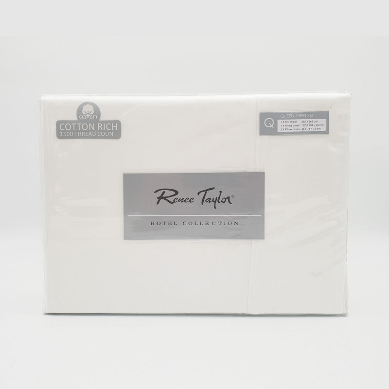 Renee Taylor 1500 Thread count Cotton Blend Sheet sets King White Payday Deals