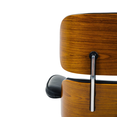 Replica Eames Lounge Chair & Ottoman Black PU Leather / Walnut Wood