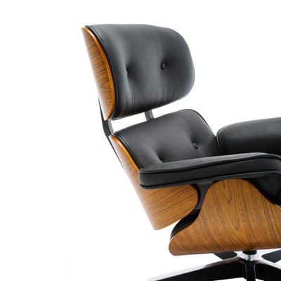 Eames Lounge Chair & Ottoman Brown PU Leather / Walnut Wood Payday Deals