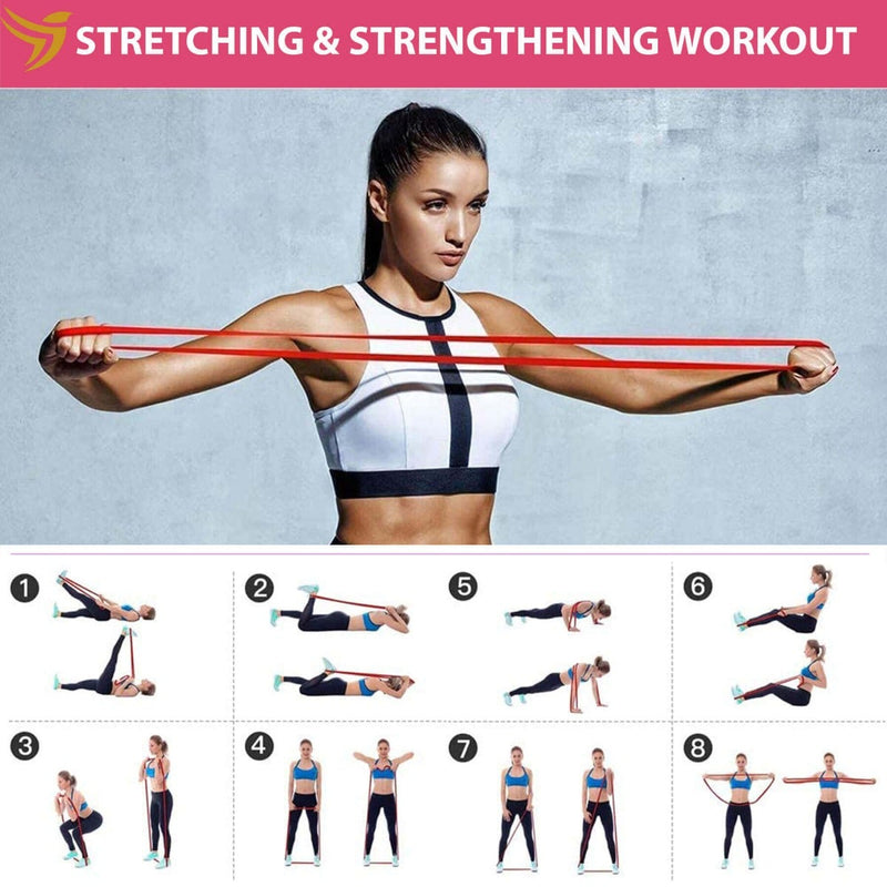 Resistance Exercise Bands Fitness Bundle  21 Pieces Complete Home Workout Tube Booty Bands Heavy Duty Band Gliding Core Sliders Payday Deals