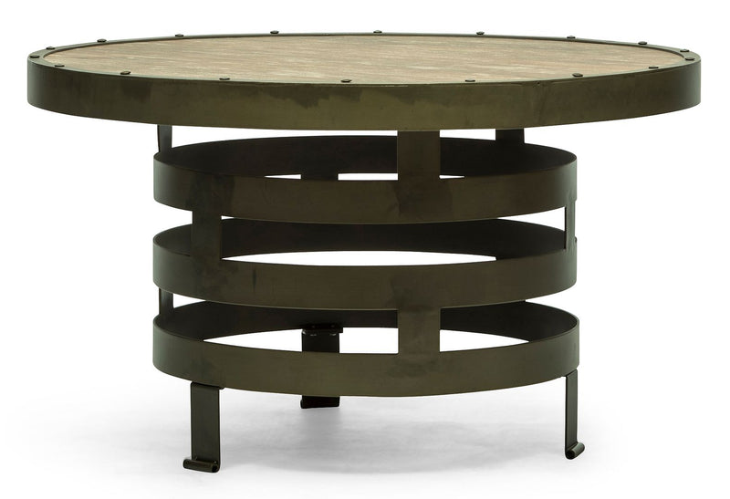 Retro Style Spiral Round Coffee Table with Wood Top Payday Deals