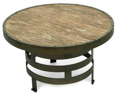 Retro Style Spiral Round Coffee Table with Wood Top Payday Deals