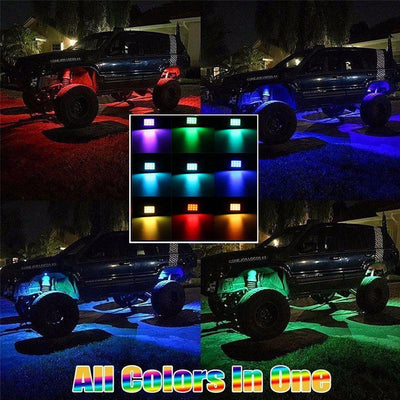 RGB LED Rock Lights with Bluetooth Control, 8 Pods 9 Chips Super Bright