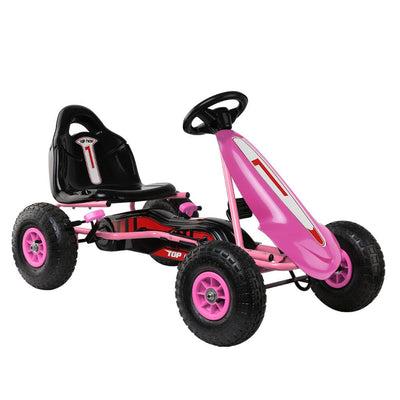 Rigo Kids Pedal Go Kart Car Ride On Toys Racing Bike Rubber Tyre Adjustable Seat Payday Deals