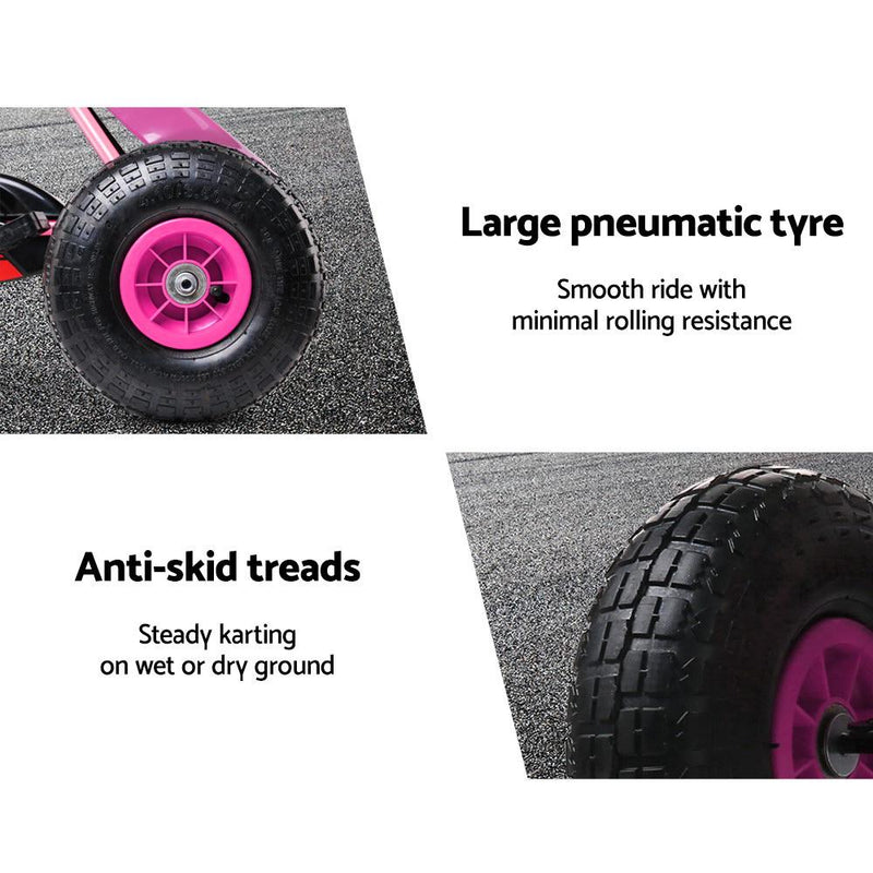 Rigo Kids Pedal Go Kart Car Ride On Toys Racing Bike Rubber Tyre Adjustable Seat Payday Deals