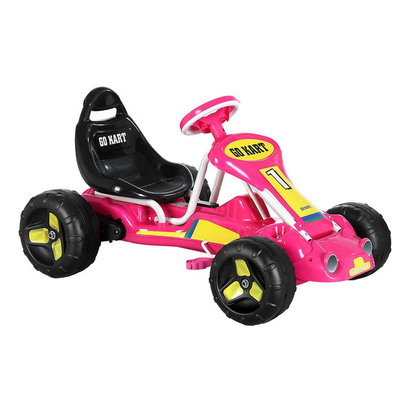 Rigo Kids Pedal Go Kart Ride On Toys Racing Car Plastic Tyre Pink Payday Deals