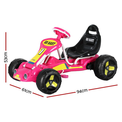 Rigo Kids Pedal Go Kart Ride On Toys Racing Car Plastic Tyre Pink Payday Deals