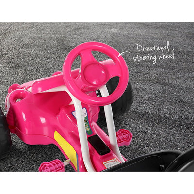 Rigo Kids Pedal Go Kart Ride On Toys Racing Car Plastic Tyre Pink Payday Deals