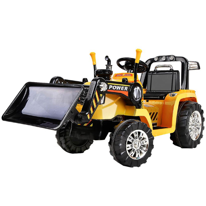 Rigo Kids Ride On Bulldozer Digger Electric Car Yellow Payday Deals