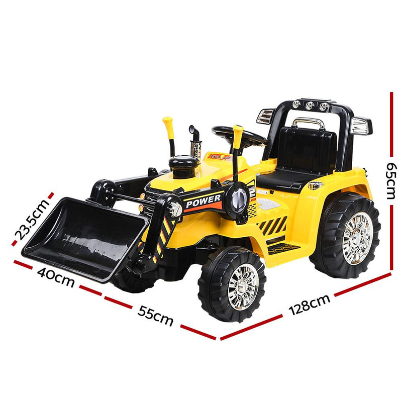 Rigo Kids Ride On Bulldozer Digger Electric Car Yellow Payday Deals