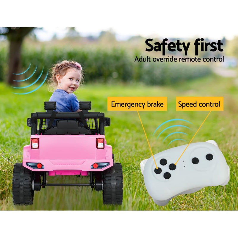 Rigo Kids Ride On Car Electric 12V Car Toys Jeep Battery Remote Control Pink Payday Deals