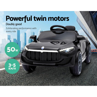 Rigo Kids Ride On Car Electric Toys 12V Battery Remote Control Black MP3 LED Payday Deals