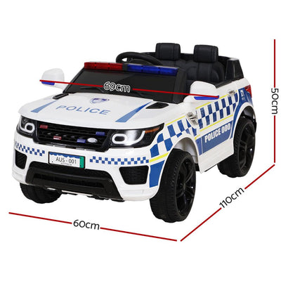 Rigo Kids Ride On Car Inspired Patrol Police Electric Powered Toy Cars White Payday Deals