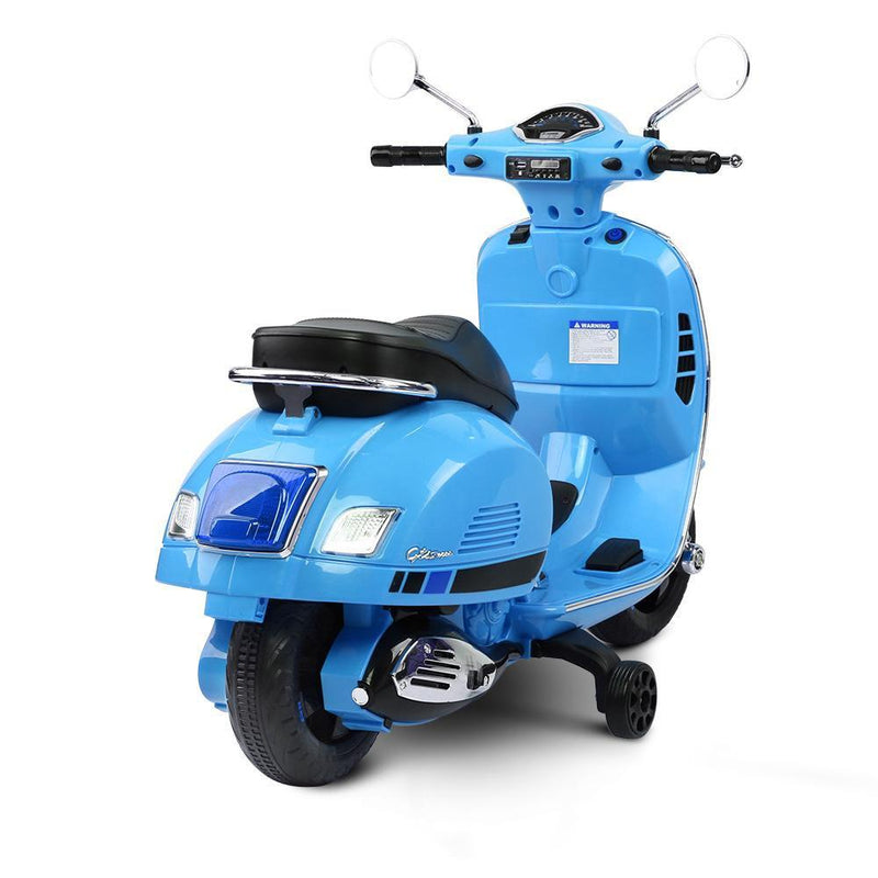 Rigo Kids Ride On Motorbike Vespa Licensed Motorcycle Car Toys Blue