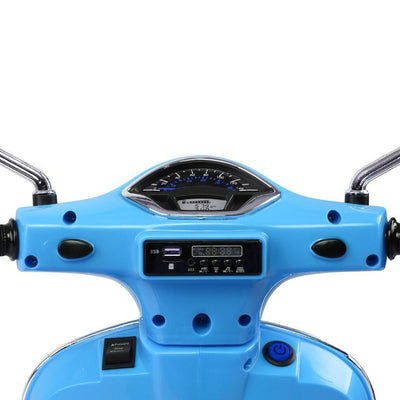 Rigo Kids Ride On Motorbike Vespa Licensed Motorcycle Car Toys Blue