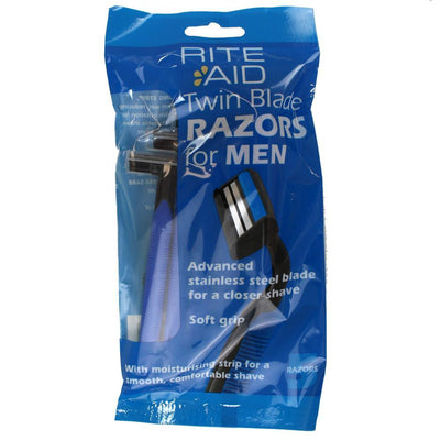 Rite Aid Men's Pk5 Twin Blade Razors Advanced Stainless Steel Blade - Soft Grip Payday Deals