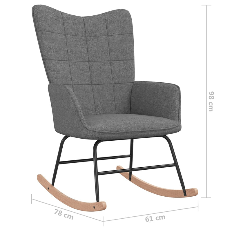 Rocking Chair Dark Grey Fabric Payday Deals