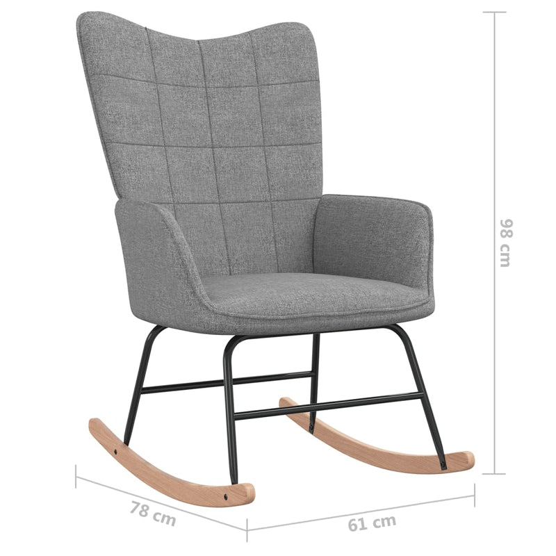 Rocking Chair Light Grey Fabric Payday Deals