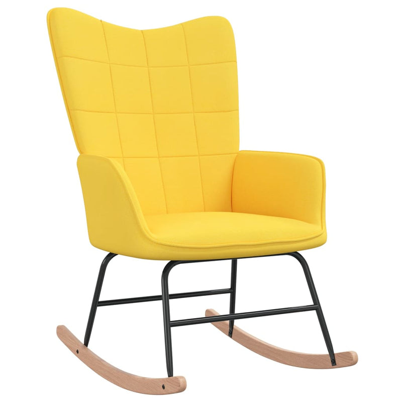 Rocking Chair Mustard Yellow Fabric Payday Deals