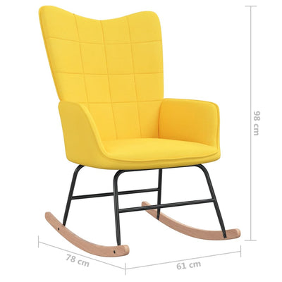 Rocking Chair Mustard Yellow Fabric Payday Deals