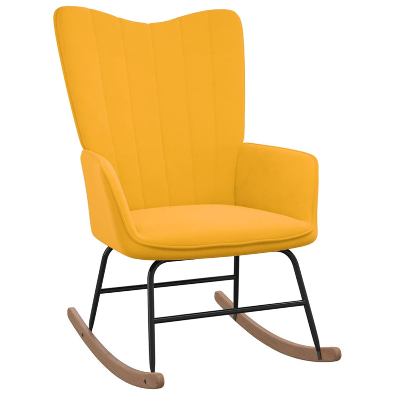 Rocking Chair Mustard Yellow Velvet Payday Deals