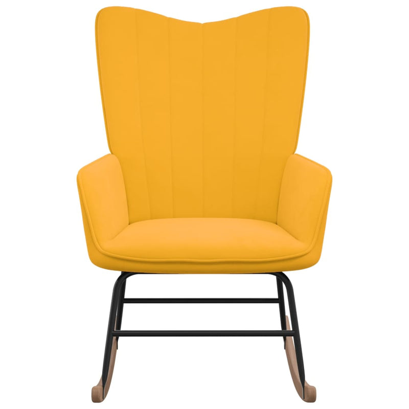 Rocking Chair Mustard Yellow Velvet Payday Deals