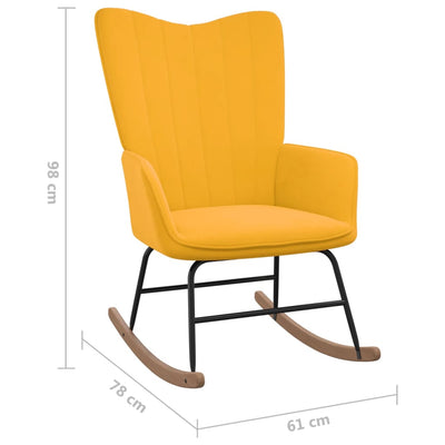 Rocking Chair Mustard Yellow Velvet Payday Deals