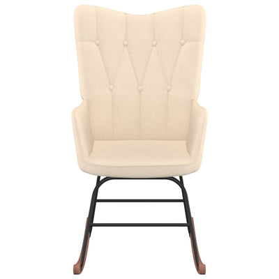 Rocking Chair with a Stool Cream Fabric Payday Deals