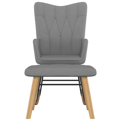 Rocking Chair with a Stool Dark Grey Fabric Payday Deals