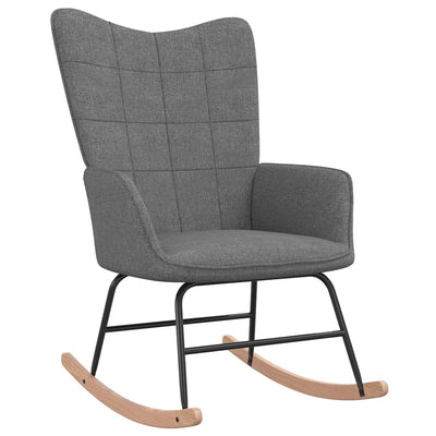 Rocking Chair with a Stool Dark Grey Fabric Payday Deals