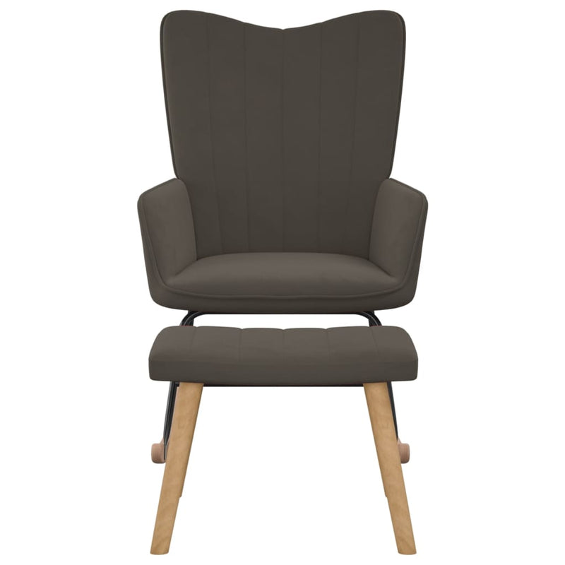 Rocking Chair with a Stool Dark Grey Velvet Payday Deals