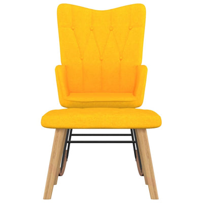 Rocking Chair with a Stool Mustard Yellow Fabric Payday Deals