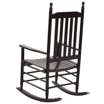 Rocking Chair with Curved Seat Brown Poplar Wood Payday Deals