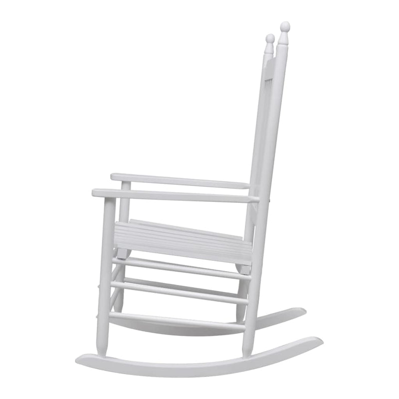 Rocking Chair with Curved Seat White Wood Payday Deals