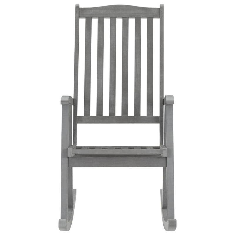 Rocking Chair with Cushions Grey Solid Acacia Wood Payday Deals