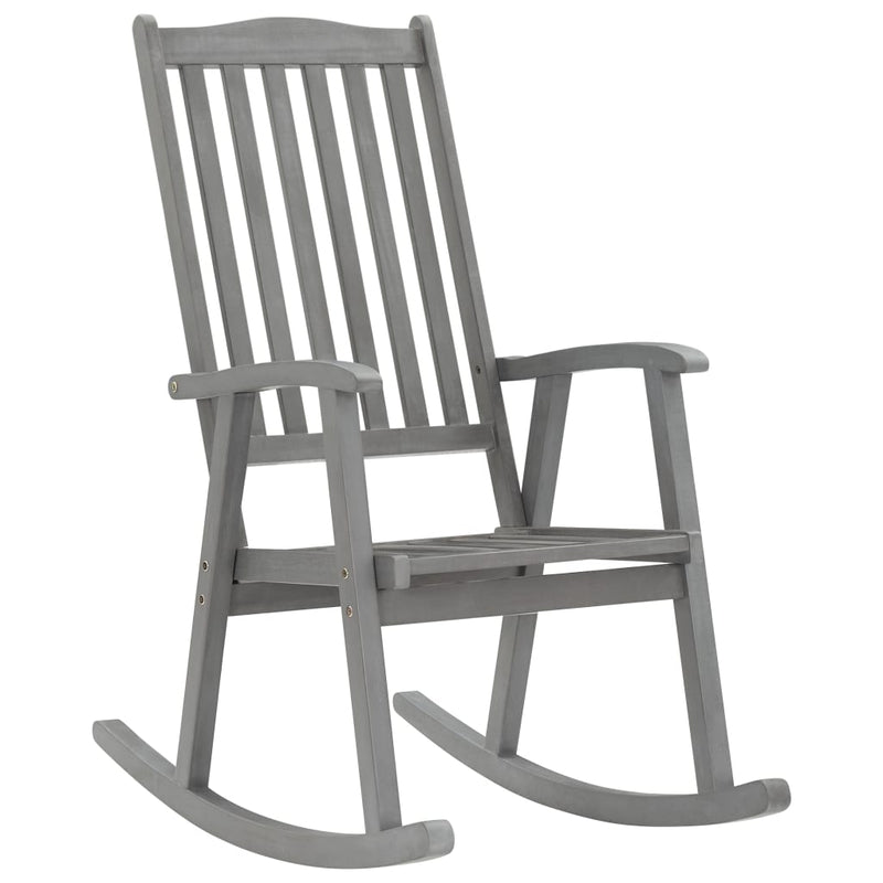 Rocking Chair with Cushions Grey Solid Acacia Wood Payday Deals
