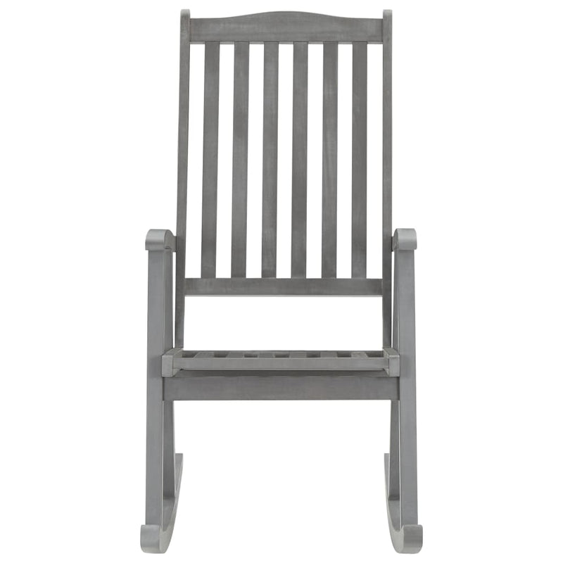 Rocking Chair with Cushions Grey Solid Acacia Wood Payday Deals