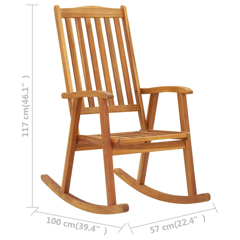 Rocking Chair with Cushions Solid Acacia Wood Payday Deals