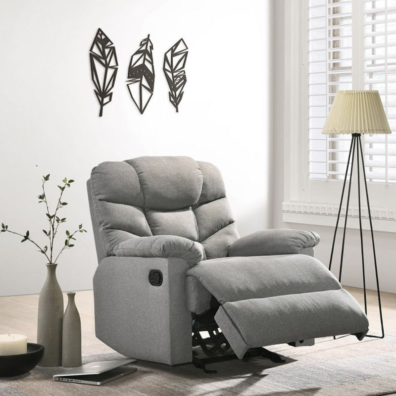 Rocking Recliner Chair Swing Glider Light Grey Fabric Payday Deals