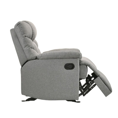 Rocking Recliner Chair Swing Glider Light Grey Fabric Payday Deals