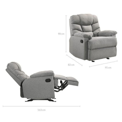 Rocking Recliner Chair Swing Glider Light Grey Fabric Payday Deals