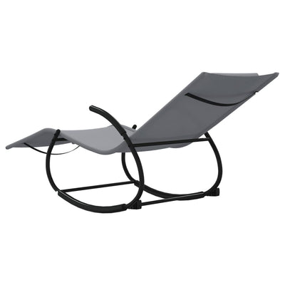 Rocking Sun Lounger Grey Steel and Textilene Payday Deals