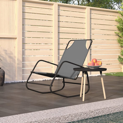 Rocking Sun Lounger Grey Steel and Textilene Payday Deals