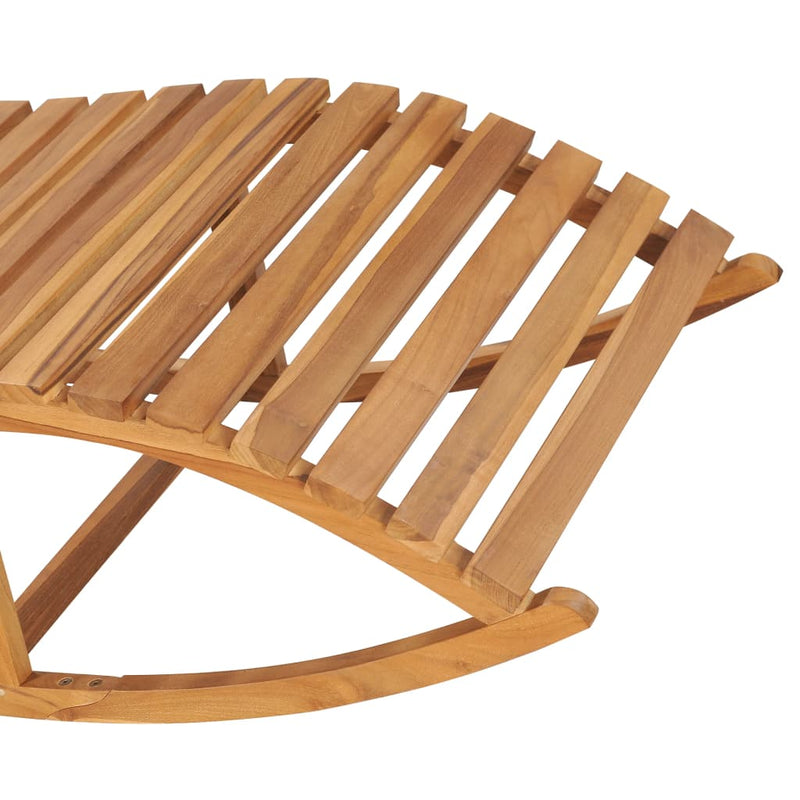 Rocking Sun Lounger with Cushion Solid Teak Wood Payday Deals