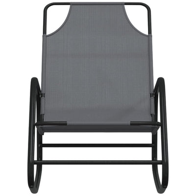 Rocking Sun Loungers 2 pcs Grey Steel and Textilene Payday Deals