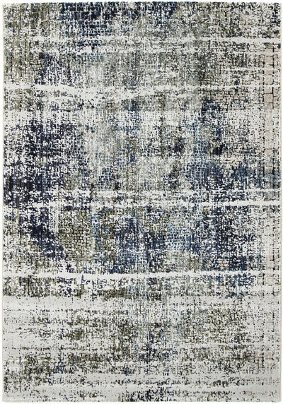 Roman Mosaic Distressed Modern Navy Rug 200x290 cm