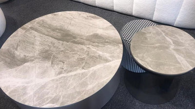 ROSANNA Zen Gray Ceramic Coffee Table Set with Stool/Tea Table/Ceramic Payday Deals