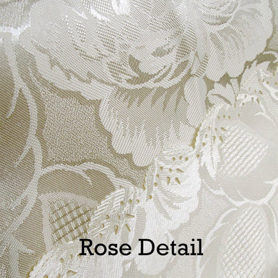 Rose Ecru Luxury Jacquard Tablecloth 150 x 270 cm Payday Deals