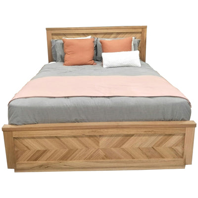 Rosemallow King Size Bed Parquet Solid Messmate Timber Wood Frame Mattress Base Payday Deals